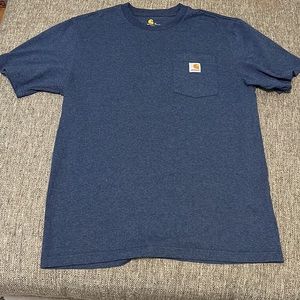 Carhartt Shirts: Men's K87 413 Dark Cobalt Blue Heather Heavyweight Pocket M